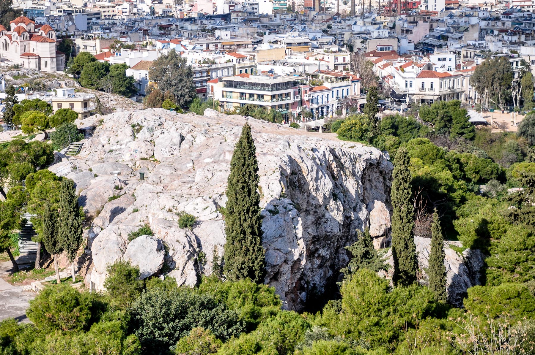 "Mars Hill" where the Areopagus met (Acts 17:16-34).