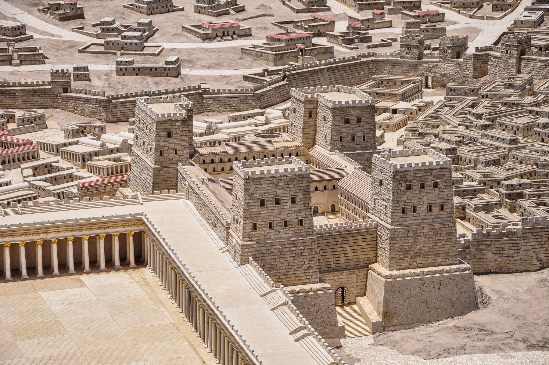 The Antonia Fortress on the northwest corner of the Temple Mount.  Where Paul was taken into custody.